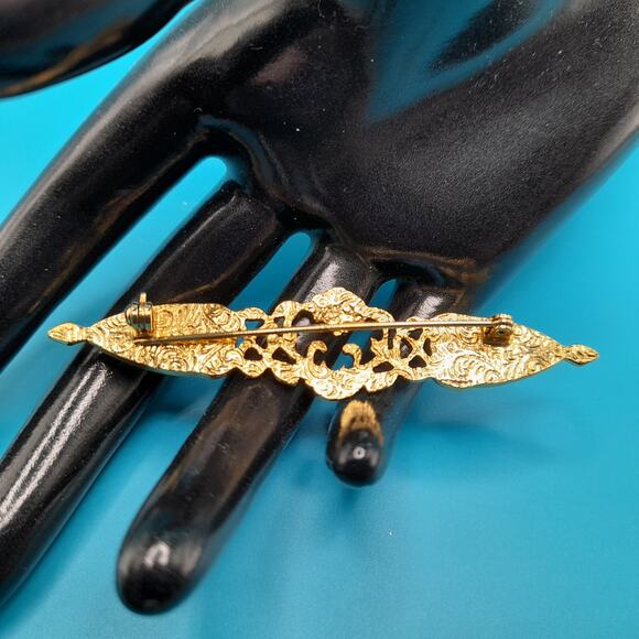 Vintage 1928 Co Brooch, Faux Pearls, Art Deco Style - Picture 9 of 9